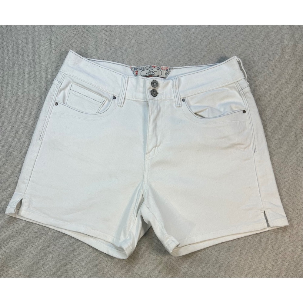 Levis Denim Shorts Womens 8 White Cotton Stretch Mid Rise Classic Boho Summer
